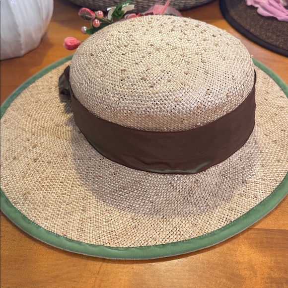 Louise Green floral straw hat, NWT - Picture 2 of 7